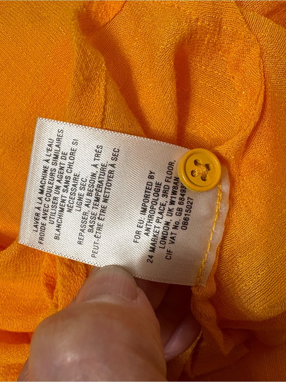 Anthropologie Maeve Bryn Batwing Blouse Button Down
SZ Small Gold Orange Yellow - Picture 7 of 10
